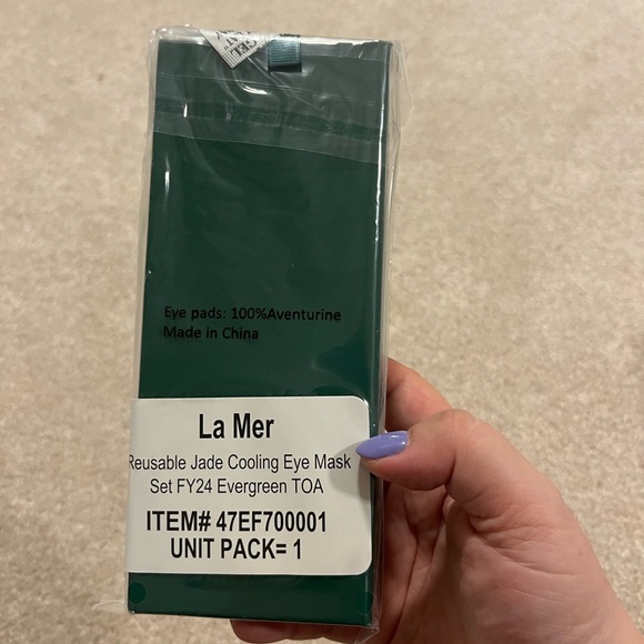 La Mer Reusable jade cooling eye mask Stone beauty tool Brand New in box! Green - Picture 5 of 5